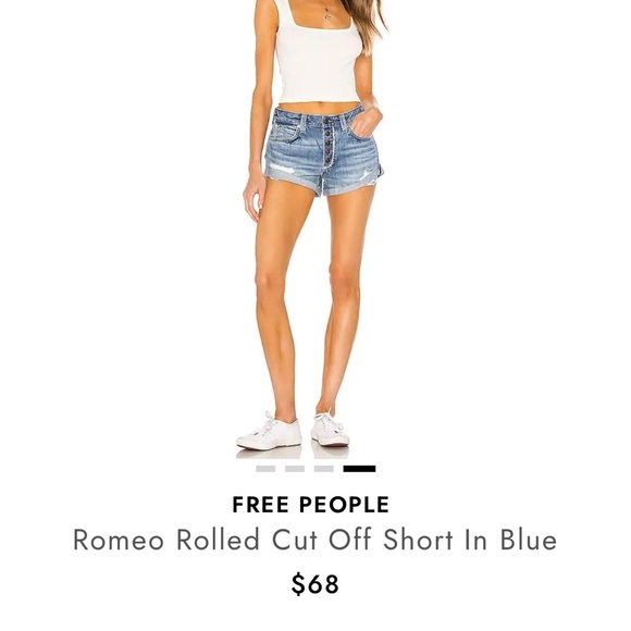 x We The Free Romeo Rolled Cut Off Short in Vintage Denim, Size 25 - Picture 5 of 7